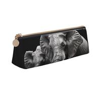 FHEBNDS Borsa per il trucco con elefante grigio 3D per donne e uomini, grande astuccio estetico, portamonete, borsa cosmetica in pelle con cerniera, organizer per ufficio e accessori da viaggio