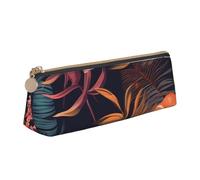 FHEBNDS Borsa per il trucco con fiori tropicali per donne e uomini, grande astuccio estetico, portamonete, borsa cosmetica in pelle con cerniera, organizer da ufficio essenziale da viaggio