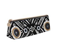 FHEBNDS Borsa per il trucco con motivo bianco nero per donne e uomini, grande astuccio estetico, portamonete, borsa cosmetica in pelle con cerniera, organizer da ufficio essenziale da viaggio