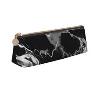 FHEBNDS Borsa per il trucco in marmo bianco e nero per donne e uomini, grande astuccio estetico, portamonete, borsa cosmetica in pelle con cerniera, organizer da ufficio essenziale da viaggio