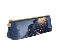 FHEBNDS Borsa per il trucco invernale natalizia con treno ferroviario notturno per donne e uomini, grande astuccio estetico, portamonete, borsa cosmetica in pelle con cerniera, organizer per ufficio e