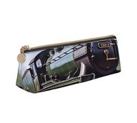 FHEBNDS Borsa per trucchi a forma di locomotiva a vapore, per donne e uomini, grande astuccio estetico, portamonete, in pelle, con cerniera, organizer da ufficio, accessori da viaggio