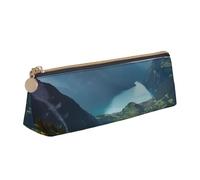 FHEBNDS Borsa per trucchi con Alpi Svizzere per donne e uomini, grande astuccio estetico, portamonete, borsa cosmetica in pelle con cerniera, organizer per ufficio e accessori da viaggio