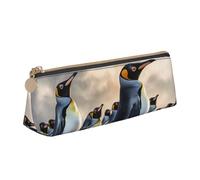 FHEBNDS Borsa per trucchi con pinguino marino per donne e uomini, grande astuccio estetico, portamonete, borsa cosmetica in pelle con cerniera, organizer per ufficio e accessori da viaggio