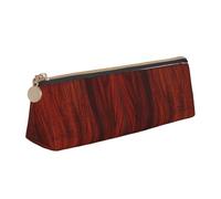 FHEBNDS Borsa per trucchi in legno rosso per donne e uomini, grande astuccio estetico, portamonete, borsa cosmetica in pelle con cerniera, organizer per ufficio e accessori da viaggio