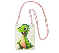 FHEBNDS Borse a tracolla con dinosauro carino per le donne alla moda piccola borsa da viaggio per telefono cellulare portafogli per uomo nero, rosa, taglia unica