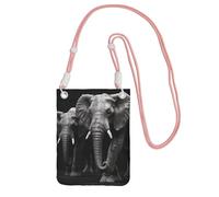 FHEBNDS Borse a tracolla con elefante grigio 3D per le donne alla moda piccola borsa da viaggio per telefono cellulare portafogli per uomo nero, rosa, taglia unica