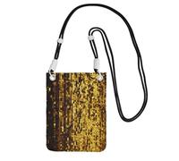 FHEBNDS Borse a tracolla con paillettes dorate per le donne alla moda piccola borsa da viaggio per telefono cellulare borse per telefono portafoglio per uomo nero