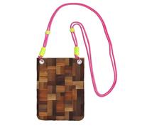 FHEBNDS Borse a tracolla in legno per le donne alla moda piccola borsa da viaggio per telefono cellulare portafogli per uomo nero, fucusia, taglia unica