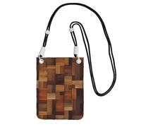 FHEBNDS Borse a tracolla in legno per le donne alla moda piccola borsa da viaggio per telefono cellulare portafogli per uomo nero, nero, taglia unica