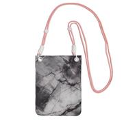 FHEBNDS Borse a tracolla in marmo nero chiaro per le donne alla moda piccola borsa da viaggio per telefono cellulare portafogli per uomo nero, rosa, taglia unica