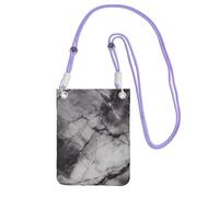 FHEBNDS Borse a tracolla in marmo nero chiaro per le donne alla moda piccola borsa da viaggio per telefono cellulare portafogli per uomo nero, viola, taglia unica