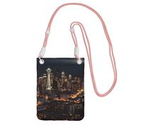 FHEBNDS City Seattle Borse a tracolla da donna alla moda piccola borsa da viaggio per telefono cellulare portafoglio per uomo nero, rosa, taglia unica
