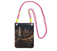 FHEBNDS City Seattle Borse a tracolla da donna alla moda piccola borsa da viaggio per telefono cellulare portafoglio per uomo nero, fucusia, taglia unica