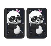 FHEBNDS Cool Panda - Set di 2 copri cintura di sicurezza per auto, universali, morbidi e confortevoli, per zaino, spalla, collo, accessori interni auto