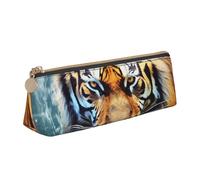 FHEBNDS Cool tiger - Astuccio per trucchi da donna e uomo, grande, estetico, portamonete, in pelle, con cerniera, organizer da ufficio, accessori da viaggio