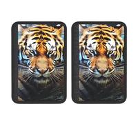 FHEBNDS Cool Tiger - Set di 2 copri cintura di sicurezza per auto, universali, morbidi e confortevoli, per zaino, spalla, collo, accessori interni auto