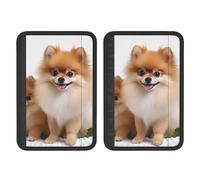 FHEBNDS Cute Pomeranian Car Seat Belt Cover 2 Pack Universale Morbido e Confortevole Auto Cintura di Sicurezza Pad Zaino Spalla Cuscino Collo Protezione Imbottiture per Accessori Interni Auto