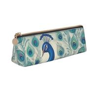 FHEBNDS Grazioso astuccio per trucchi con pavone, per donne e uomini, grande, estetico, portamonete, in pelle, con cerniera, organizer da ufficio, accessori da viaggio