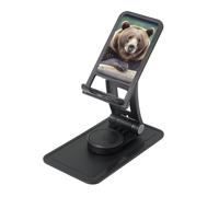 FHEBNDS Grizzly Bear - Supporto per telefono da scrivania, girevole a 360°, pieghevole, per ufficio, casa, supporto per tablet regolabile in altezza, supporto portatile per cellulare e iPad