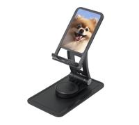 FHEBNDS Happy Pomeranian - Supporto per telefono da scrivania, girevole a 360°, pieghevole, per ufficio, casa, supporto per tablet regolabile in altezza, supporto portatile per cellulare e iPad