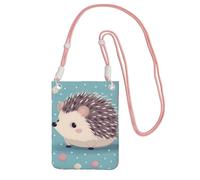 FHEBNDS Hedgehog Polkadot Borse a tracolla da donna alla moda piccola borsa da viaggio per telefono cellulare portafogli per uomo nero, rosa, taglia unica