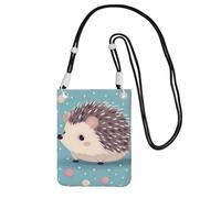 FHEBNDS Hedgehog Polkadot Borse a tracolla da donna alla moda piccola borsa da viaggio per telefono cellulare portafogli per uomo nero, nero, taglia unica
