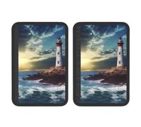 FHEBNDS Lighthouse Seaside - Copri cintura di sicurezza per auto, confezione da 2, universale, morbido e confortevole, per zaino, spalla, collo, accessori interni auto