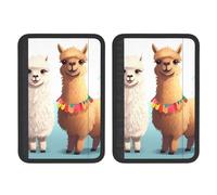 FHEBNDS Llama Alpaca copertura per cintura di sicurezza auto, confezione da 2, universale, morbida e confortevole, imbottitura per cintura di sicurezza per zaino, cuscino per collo, accessori interni