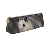 FHEBNDS Opossum - Astuccio per trucchi con neve, per donne e uomini, grande, estetico, portamonete, in pelle, con cerniera, organizer da ufficio, accessori da viaggio