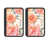 FHEBNDS Peach Peony - Copri cintura di sicurezza per auto, confezione da 2, universale, morbido e confortevole, per zaino, spalla, collo, accessori interni auto