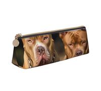 FHEBNDS Pitbull - Astuccio per trucchi con cani, per donne e uomini, grande, estetico, portamonete, in pelle, con cerniera, organizer da ufficio, accessori da viaggio