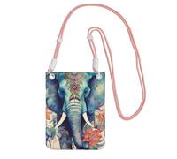 FHEBNDS Piume di pavone elefante borse a tracolla per le donne alla moda piccola borsa da viaggio per telefono cellulare borse per telefono portafoglio per uomo rosa