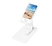 FHEBNDS Pretty Beach and Seashell - Supporto per telefono da scrivania, girevole a 360°, pieghevole, per ufficio, casa, tablet, supporto portatile per cellulare, iPad