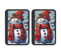 FHEBNDS Red Snowman Scraf - Copertura per cintura di sicurezza dell'auto, confezione da 2, universale, morbida e confortevole, per zaino, spalla, collo, accessori interni auto