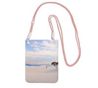 FHEBNDS Romantico paesaggio sabbia bianca borse a tracolla per le donne trendy piccolo viaggio cellulare borsa telefono cellulare borse portafoglio per uomo nero, rosa, taglia unica