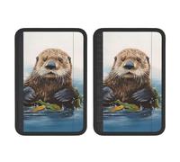 FHEBNDS Sea Otter Copertura per cintura di sicurezza dell'auto, confezione da 2, universale, morbida e confortevole, per zaino, spalla, collo, accessori interni auto