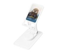 FHEBNDS Sea Otter - Supporto per telefono da scrivania, girevole a 360°, pieghevole, per ufficio e casa, supporto per tablet regolabile in altezza, supporto portatile per cellulare e iPad