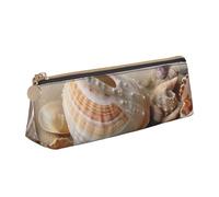 FHEBNDS Seashells by the seashore - Trousse per trucchi per donne e uomini, grande, estetica, portamonete, in pelle, con cerniera, organizer da ufficio, accessori da viaggio