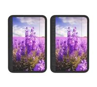 FHEBNDS Set di 2 copri cintura di sicurezza per auto, motivo fiori di lavanda, universali, morbidi e confortevoli, per zaino, spalla, collo, accessori interni auto