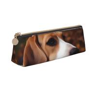 FHEBNDS Simpatico astuccio per trucchi con Beagle, per donne e uomini, grande, estetico, portamonete, in pelle, con cerniera, organizer da ufficio, accessori da viaggio