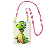 FHEBNDS Simpatico dinosauro borse a tracolla per le donne alla moda piccola borsa da viaggio per telefono cellulare portafoglio per uomo nero, fucusia, taglia unica