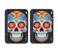 FHEBNDS Sugar Skulls - Set di 2 coperture per cintura di sicurezza per auto, universali, morbide e confortevoli, per zaino, spalla, collo, accessori interni auto