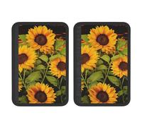 FHEBNDS Sun Flower - Set di 2 copri cintura di sicurezza per auto, universali, morbidi e confortevoli, per zaino, spalla, collo, accessori interni auto