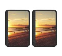 FHEBNDS Sunset Beach - Copertura per cintura di sicurezza dell'auto, confezione da 2, universale, morbida e confortevole, per zaino, spalla, collo, accessori interni auto