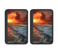 FHEBNDS The Beach Sunset - Set di 2 copri cintura di sicurezza per auto, universali, morbidi e confortevoli, per zaino, spalla, collo, accessori interni auto