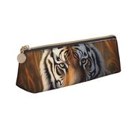 FHEBNDS Tiger - Astuccio per trucchi da donna e uomo, grande, estetico, portamonete, in pelle, con cerniera, organizer da ufficio, accessori da viaggio