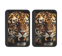 FHEBNDS Tiger - Set di 2 coperture per cintura di sicurezza per auto, universali, morbide e confortevoli, per zaino, spalla, collo, accessori interni auto