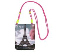 FHEBNDS Torre Eiffel Borse a tracolla da donna alla moda piccola borsa da viaggio per telefono cellulare portafoglio per uomo nero, fucusia, taglia unica