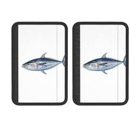 FHEBNDS Tuna Thunnus - Set di 2 coperture universali per cintura di sicurezza dell'auto, morbide e confortevoli, per zaino, spalla, collo, accessori interni auto